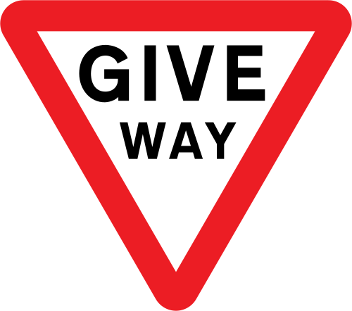 Give Way sign — inverted red and white triangle